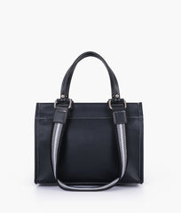 RTW Creation - Black dual-pocket mini tote bag