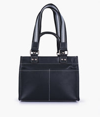 RTW Creation - Black dual-pocket mini tote bag