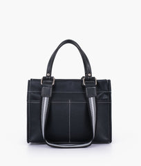 RTW Creation - Black dual-pocket mini tote bag