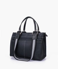 RTW Creation - Black dual-pocket mini tote bag