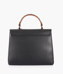 RTW Creation - Black flap-over top-handle bag
