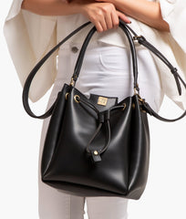 RTW Creation - Black drawstring bucket bag