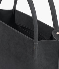 RTW Creation - Black mocha suede tote bag