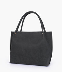 RTW Creation - Black mocha suede tote bag