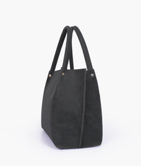 RTW Creation - Black mocha suede tote bag
