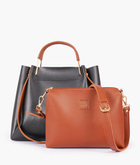 RTW Creation - Black metal handle tote bag
