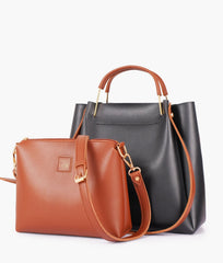 RTW Creation - Black metal handle tote bag