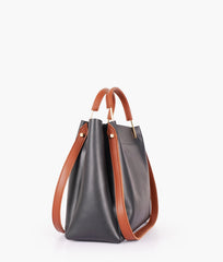 RTW Creation - Black metal handle tote bag