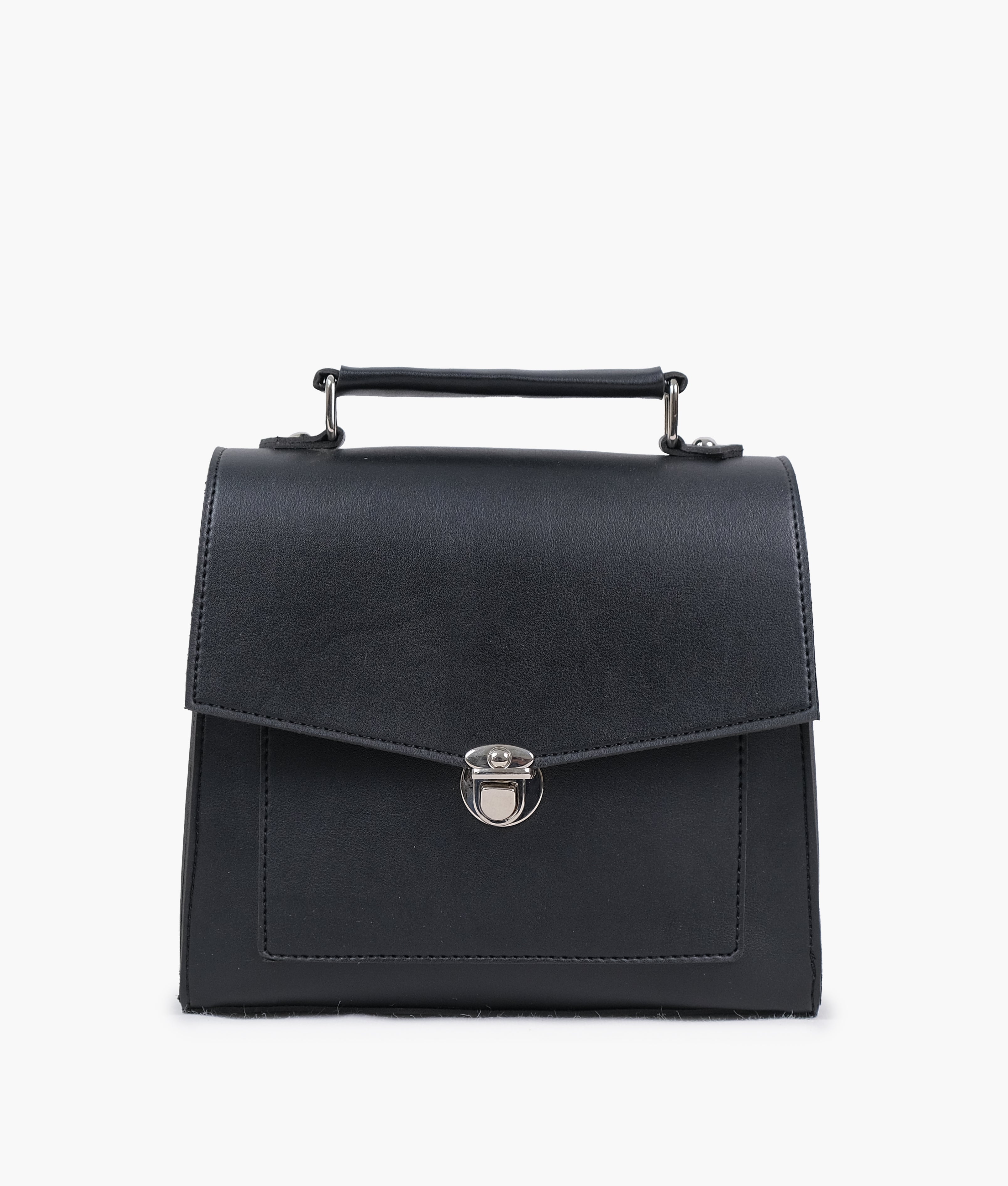 RTW Creation - Black push-lock messenger bag