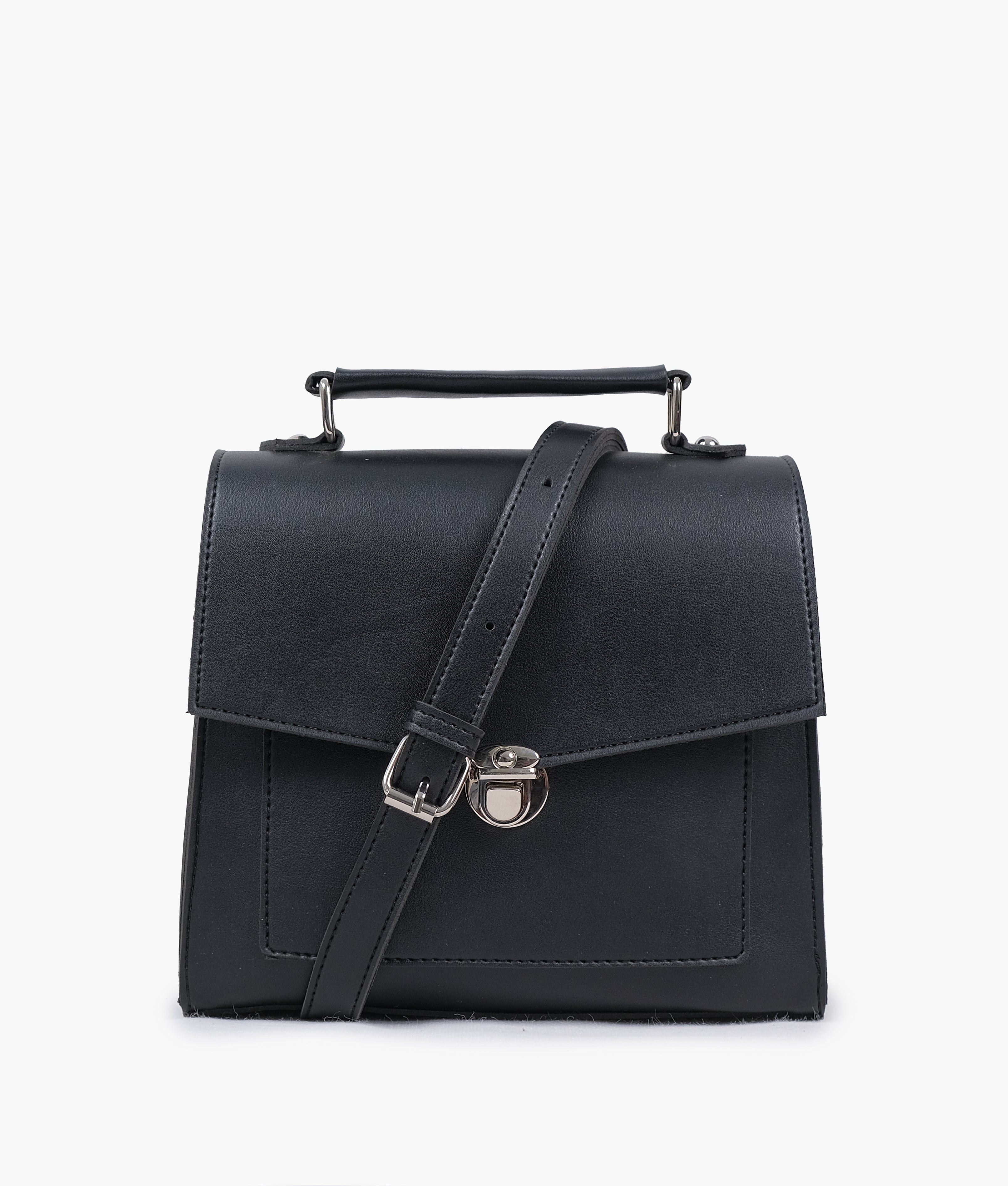 RTW Creation - Black push-lock messenger bag