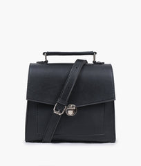 RTW Creation - Black push-lock messenger bag
