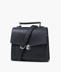 RTW Creation - Black push-lock messenger bag