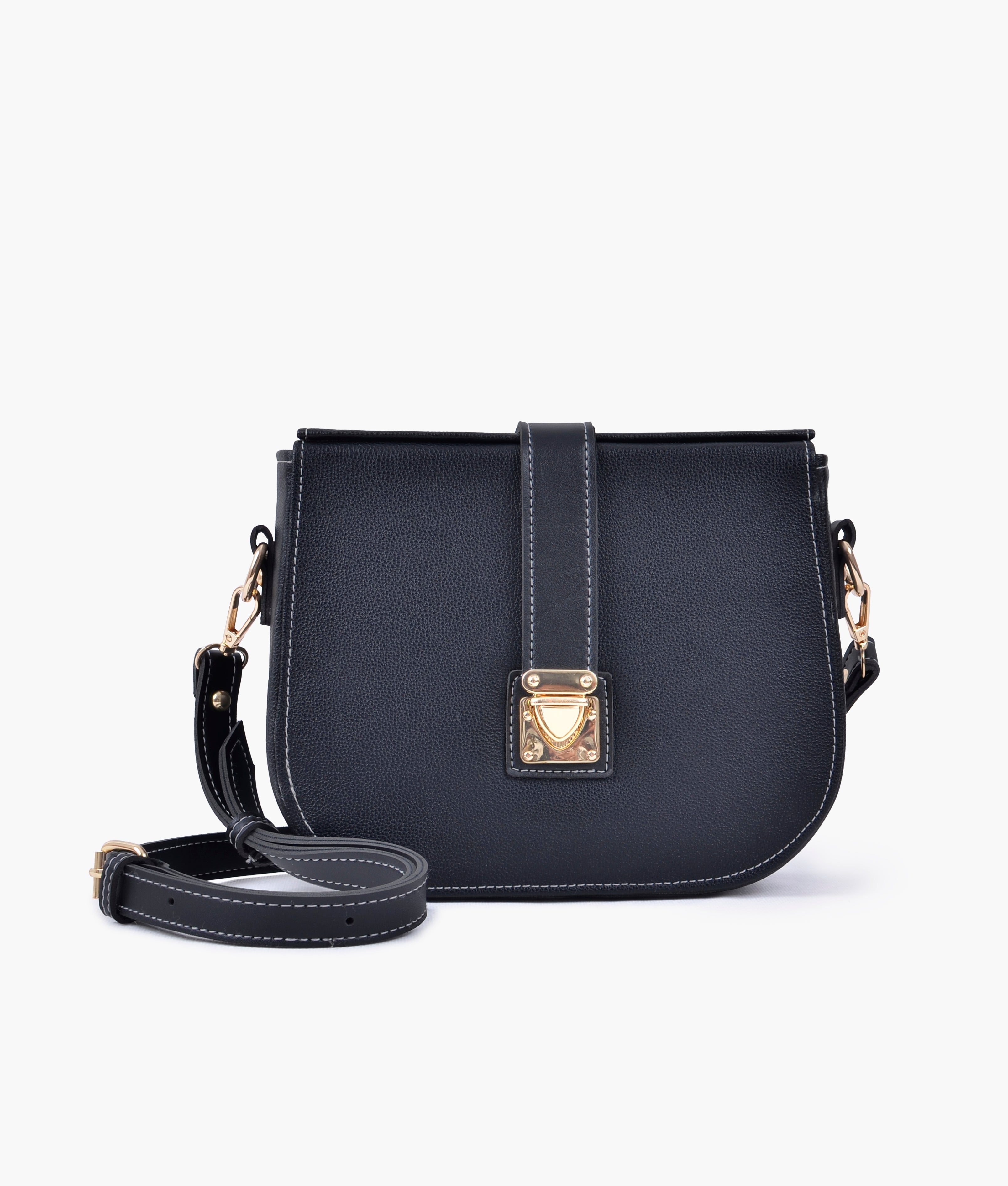RTW Creation - Black push-lock saddle bag