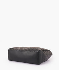 RTW Creation - Black quilted carryall tote bag