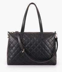 RTW Creation - Black quilted carryall tote bag
