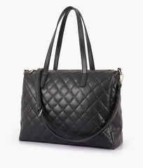 RTW Creation - Black quilted carryall tote bag