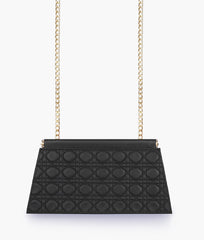 RTW Creation - Black quilted evening clutch with snap closure