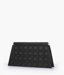 RTW Creation - Black quilted evening clutch with snap closure