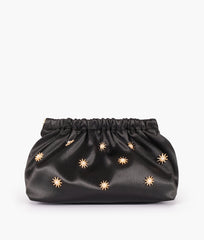 RTW Creation - Black snap closure clutch with chain handle