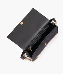 RTW Creation - Black suede buckle envelope bag