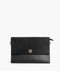 RTW Creation - Black suede envelope shoulder bag