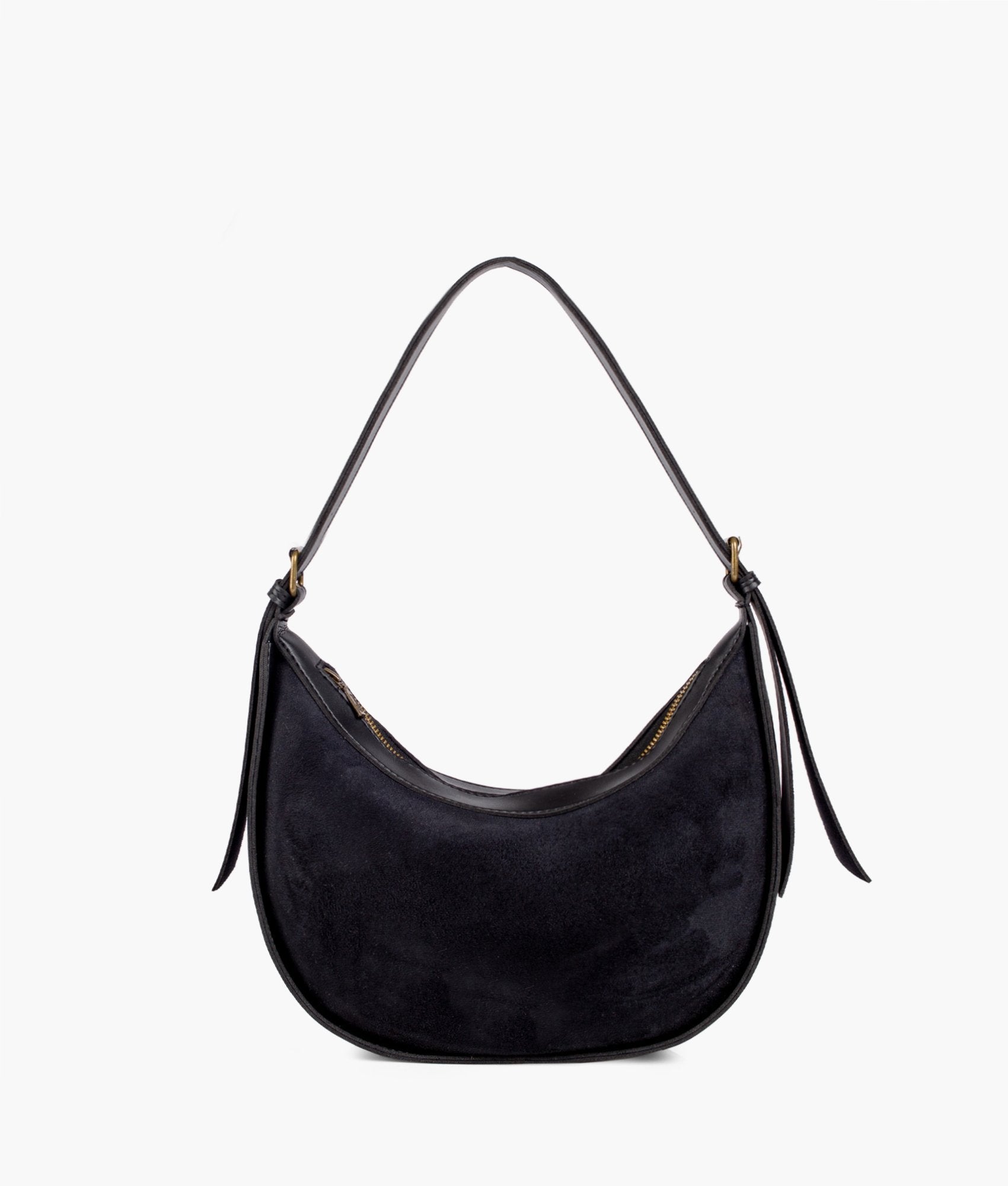 RTW Creation - Black suede hobo bag