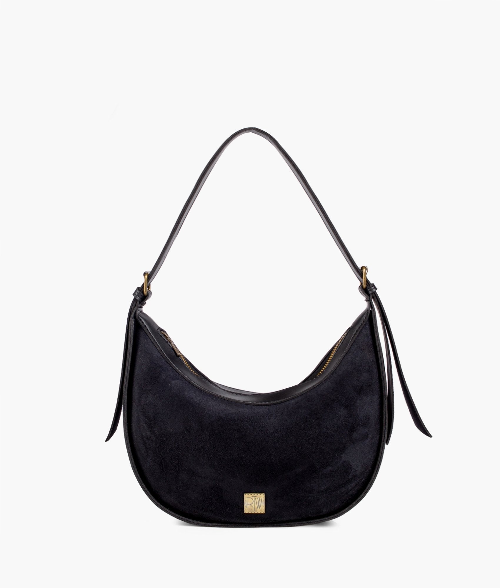 RTW Creation - Black suede hobo bag
