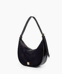 RTW Creation - Black suede hobo bag