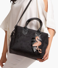 RTW Creation - Black suede mini bowling bag