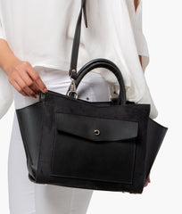 RTW Creation - Black suede top-handle bag