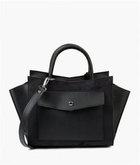 RTW Creation - Black suede top-handle bag