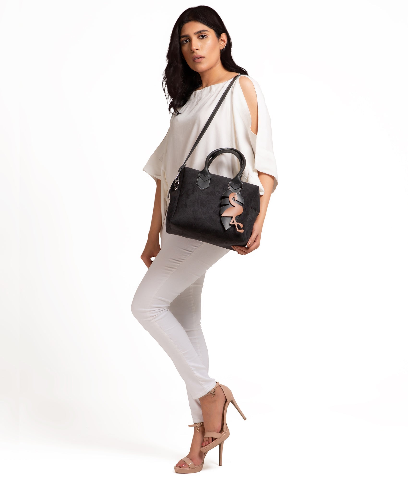 RTW Creation - Black suede mini bowling bag