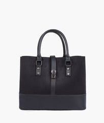 RTW Creation - Black suede multi-compartment shoulder bag