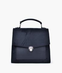 RTW Creation - Black suede push-lock messenger bag