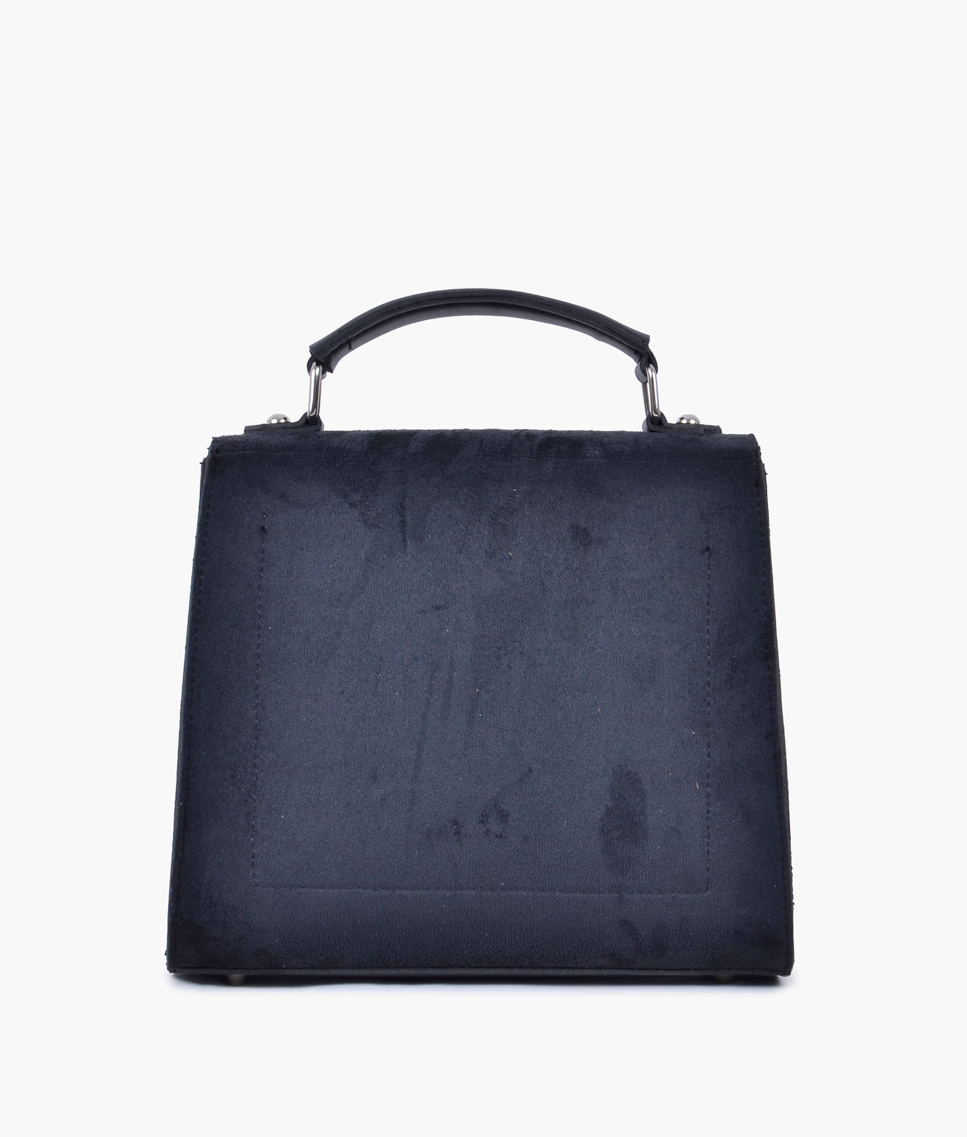 RTW Creation - Black suede push-lock messenger bag