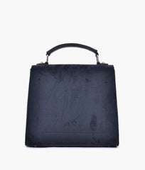 RTW Creation - Black suede push-lock messenger bag