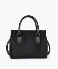 RTW Creation - Black suede small satchel bag