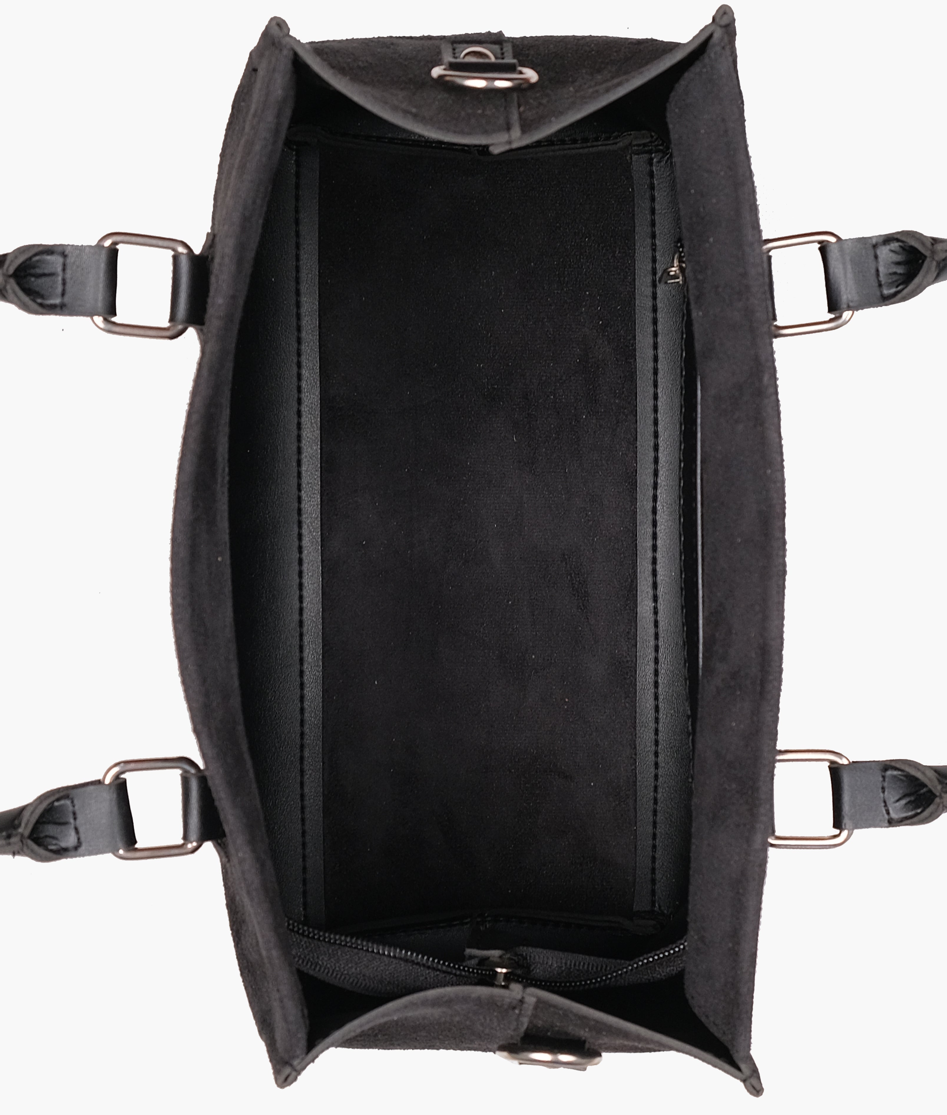 RTW Creation - Black suede small satchel bag