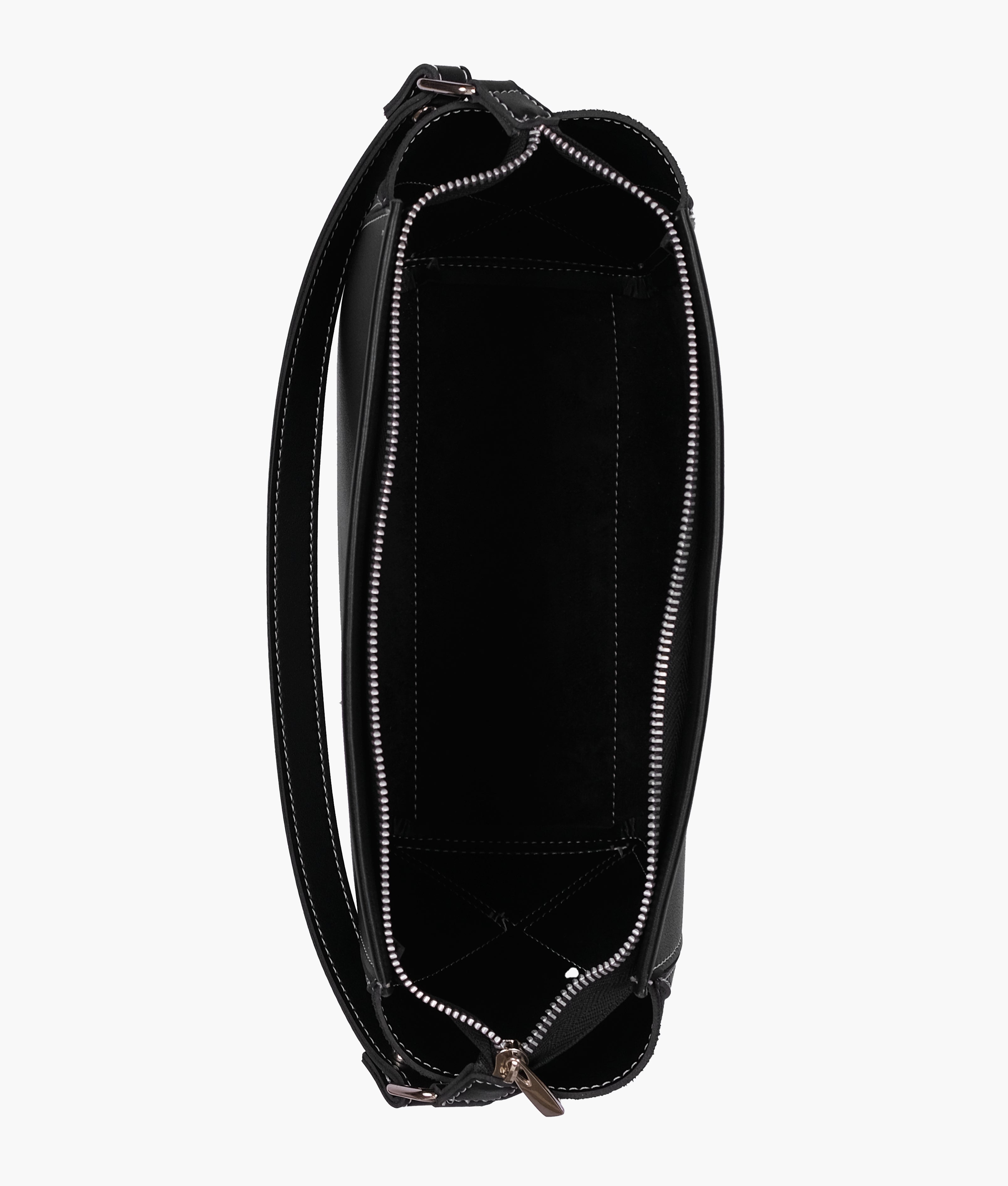 RTW Creation - Black suede trio twist handbag