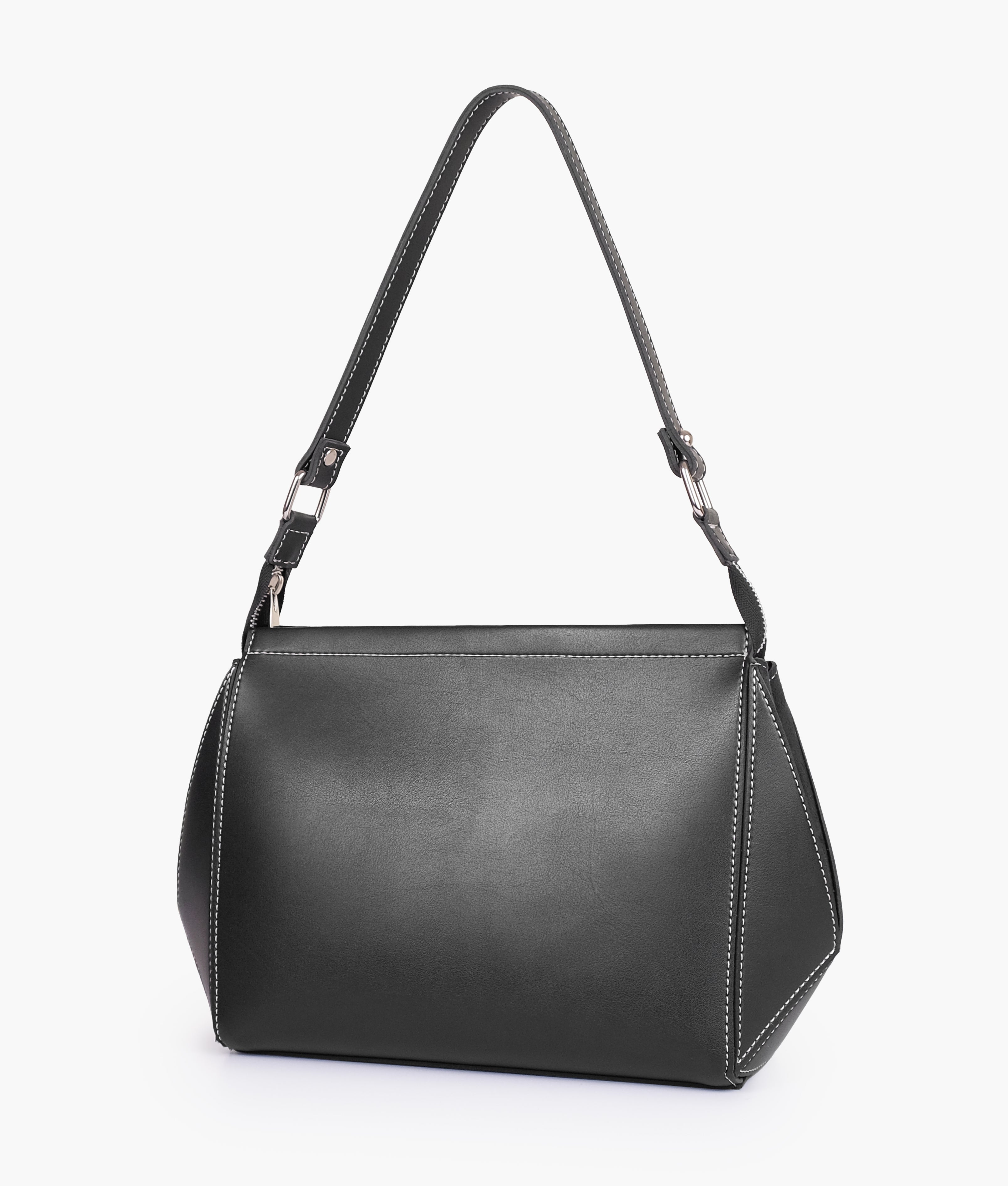 RTW Creation - Black suede trio twist handbag