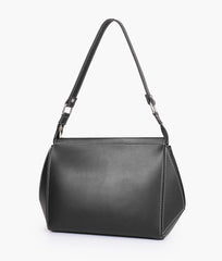 RTW Creation - Black suede trio twist handbag