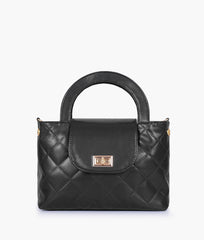 RTW Creation - Black flap quilted bag with top handle