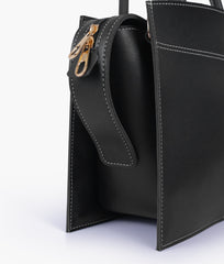 RTW Creation - Black trapeze top-handle bag