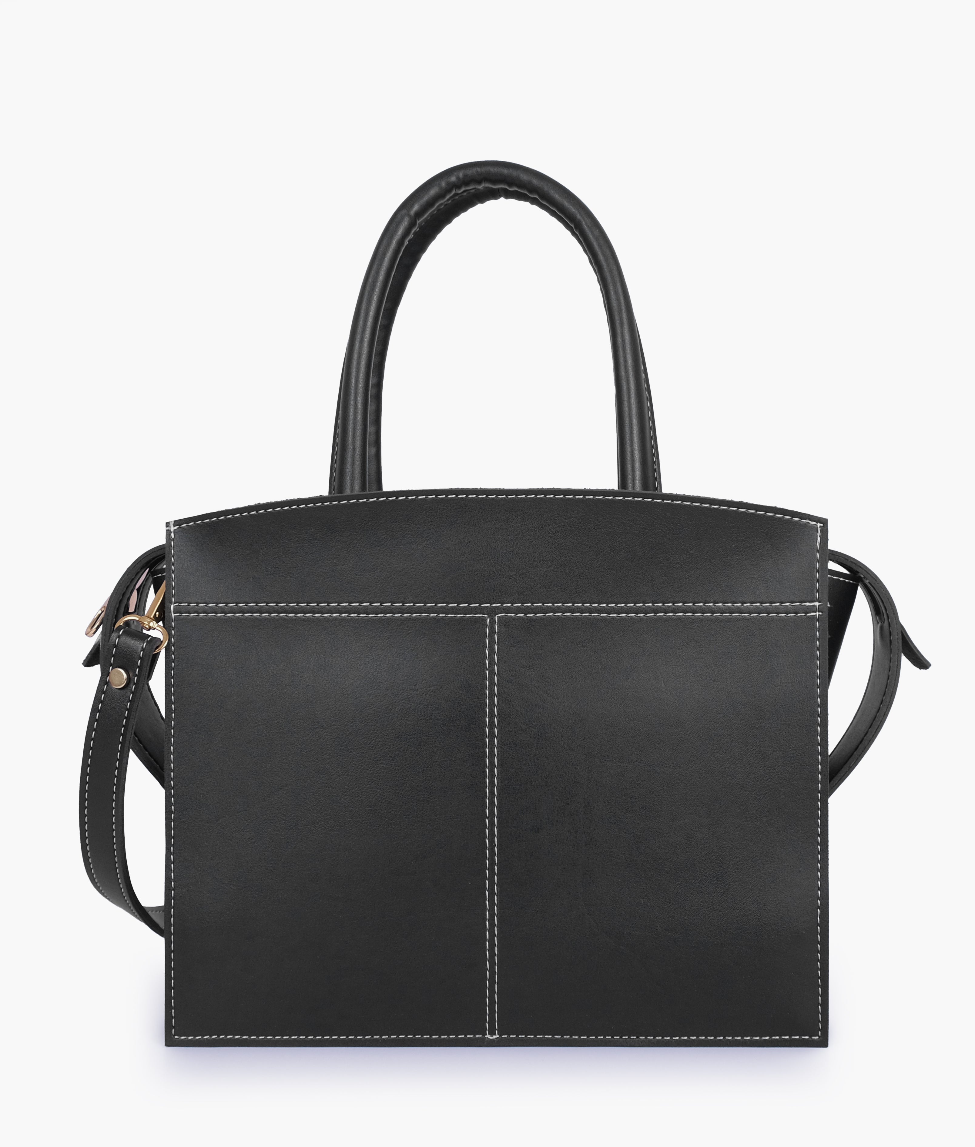 RTW Creation - Black trapeze top-handle bag
