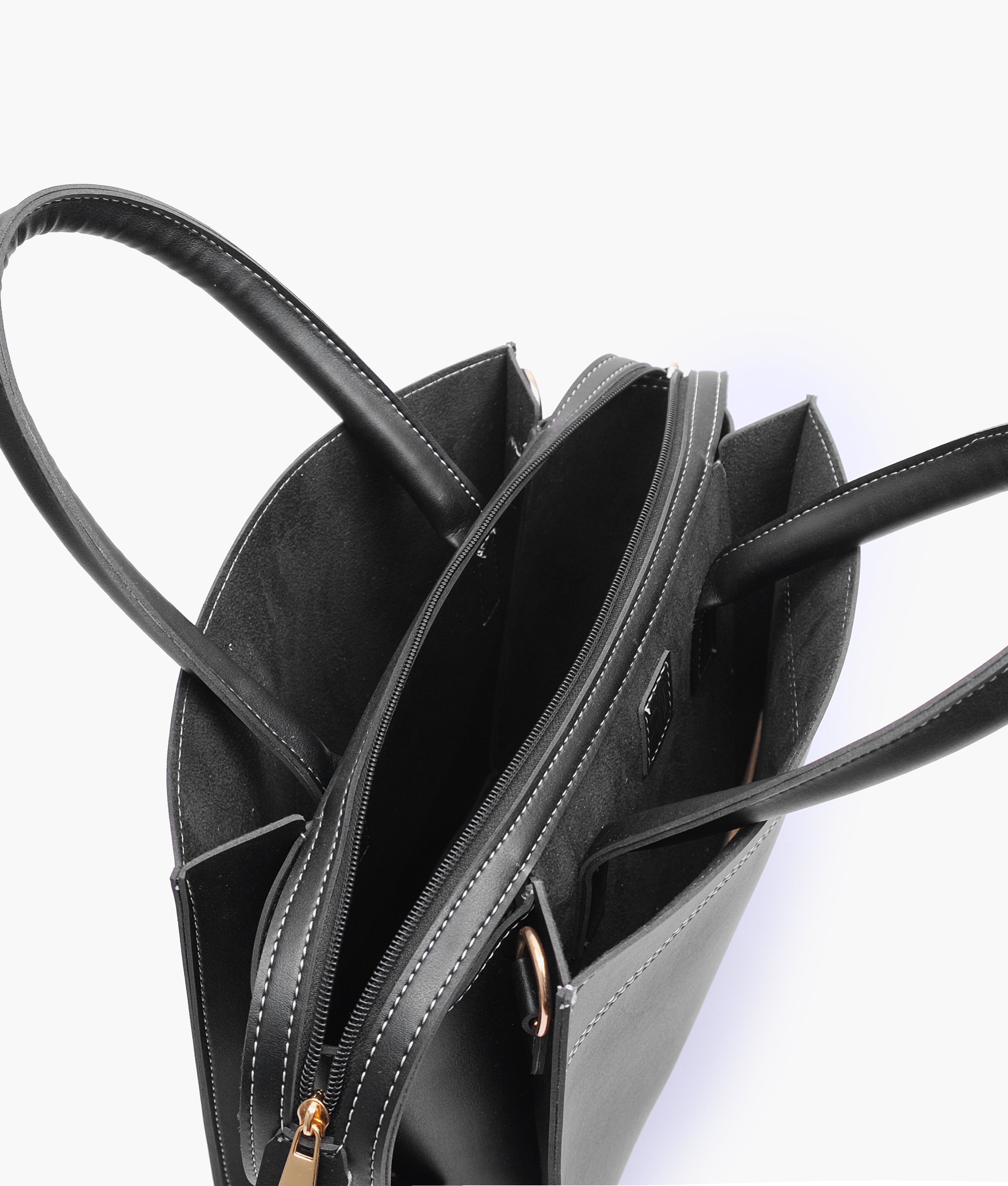 RTW Creation - Black trapeze top-handle bag