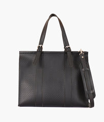 RTW Creation - Black weaved laptop bag with sleeve
