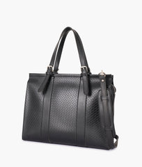 RTW Creation - Black weaved laptop bag with sleeve