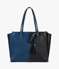 RTW Creation - Blue and black over the shoulder tote bag