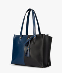 RTW Creation - Blue and black over the shoulder tote bag