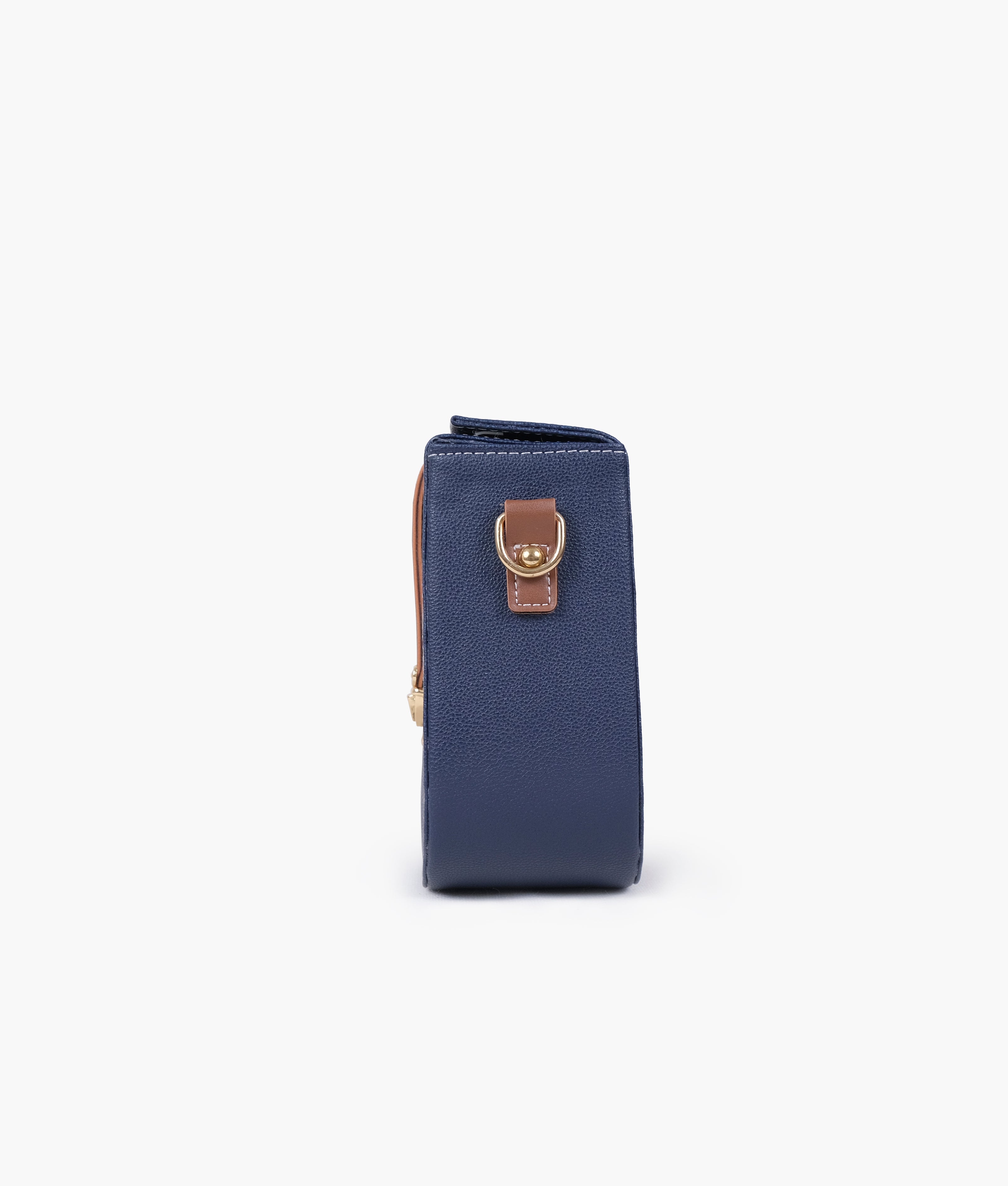 RTW Creation - Blue and brown push-lock saddle bag
